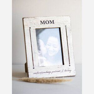Mom Photo Frame – Rustic Whitewashed Wood
